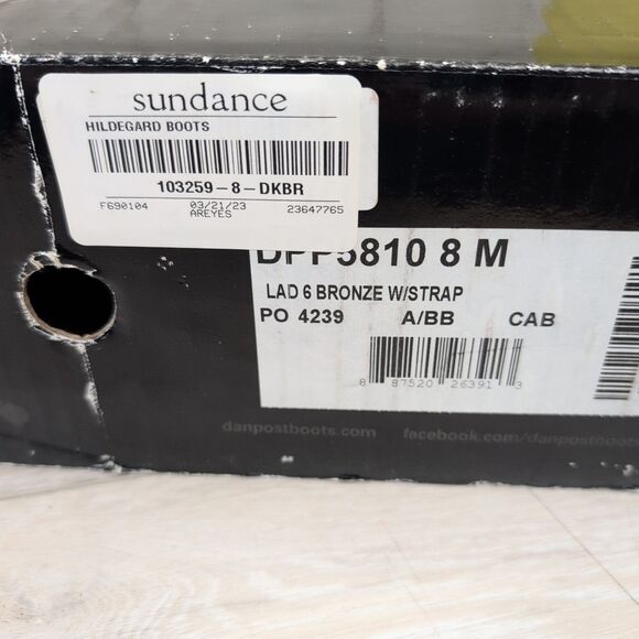 Sundance Dan Post Brown Tooled Leather “Hildegard Boots” Women's Size 8 M New - Picture 3 of 12